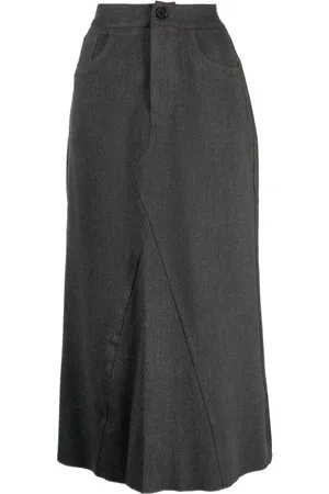 B+AB High-waisted panelled midi skirt