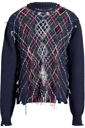 Maison Margiela Cut-out intarsia-knit jumper