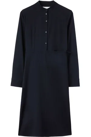 Jil Sander Wrapover-panel virgin wool shirtdress