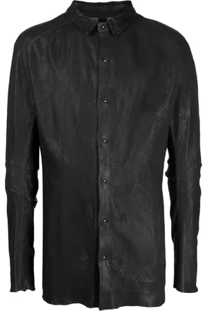 ISAAC SELLAM EXPERIENCE Raw-cut edge leather shirt