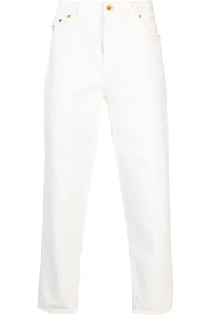Brunello Cucinelli Logo-embroidered tapered cotton jeans