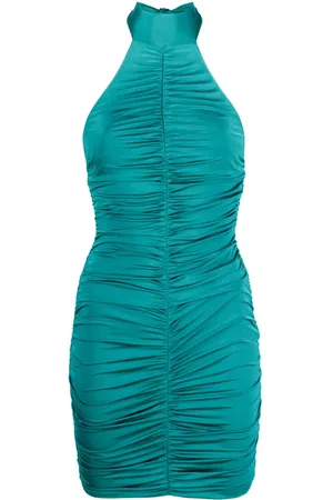 Noire Swimwear Ruched halterneck mini dress