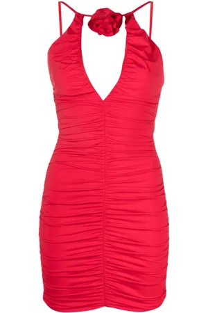 Noire Swimwear Floral-appliqué ruched mini dress