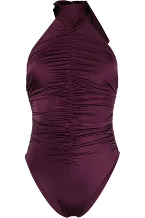 Noire Swimwear Ruched halterneck swimsuit