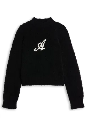 Axel Arigato Logo-intarsia brushed jumper