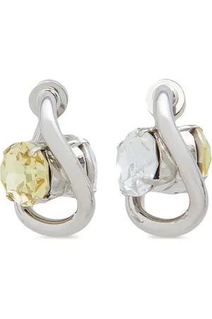 Marni Twisted crystal-embellished hoop earrings