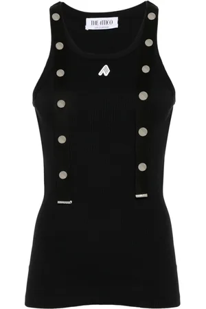 The Attico Logo-appliqué ribbed tank top