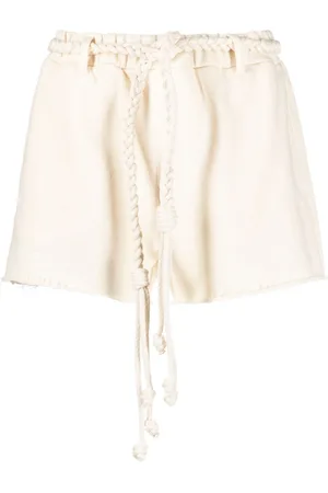 Alanui Braided-belt cotton shorts