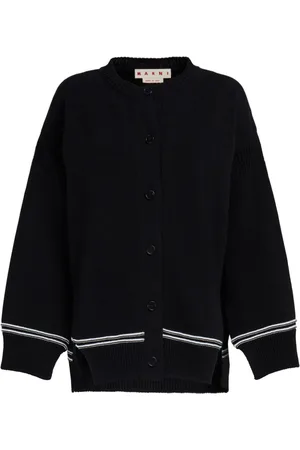Marni Intarsia-knit logo cotton cardigan
