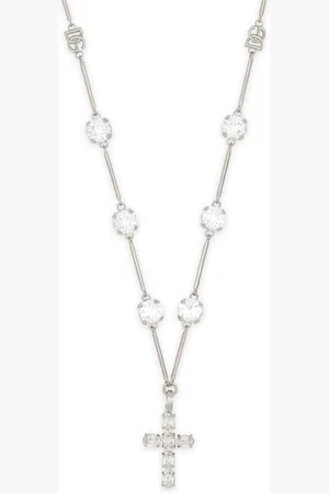 Dolce & Gabbana Crystal-embellished cross-pendant necklace
