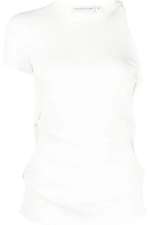 CHRISTOPHER ESBER Twist-detail asymmetric ribbed T-shirt