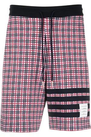 Thom Browne Checked jacquard track shorts