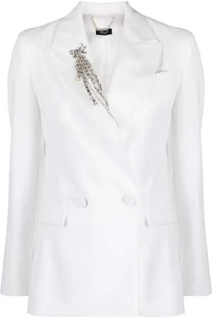 Liu Jo Brooch-detail double-breasted blazer