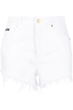 Dolce & Gabbana High-waisted frayed denim shorts