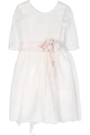 Mimilù Lace-detailing tulle midi dress