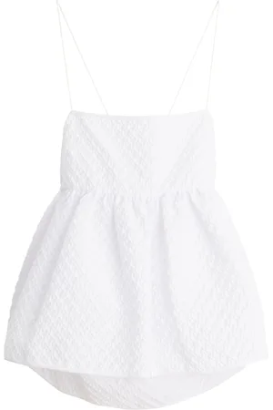 Cecilie Bahnsen Selena matelassé cotton blend top