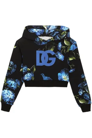 Dolce & Gabbana Bellflower-print crop hoodie