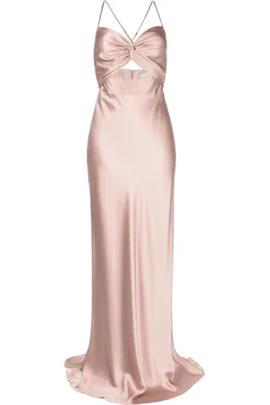 Michelle Mason Twist-detail silk maxi dress