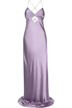 Michelle Mason Cut out-detail silk maxi dress