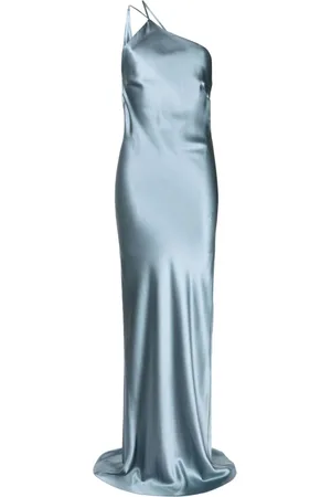 Michelle Mason One-shoulder bias silk gown