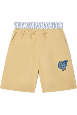 OFF-WHITE Baseball logo-print cotton shorts