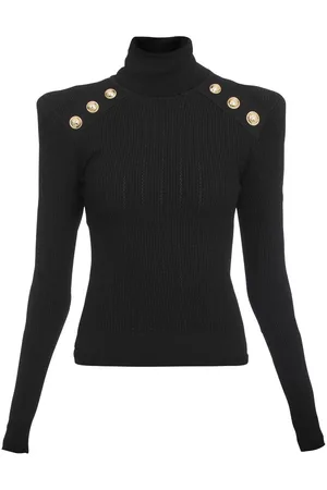 Balmain Button-embellished roll-neck jumper