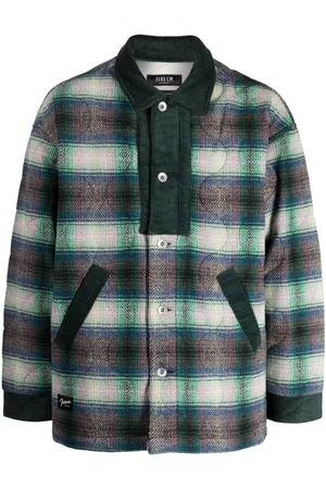 FIVE CM Check-pattern cotton-blend shirt jacket