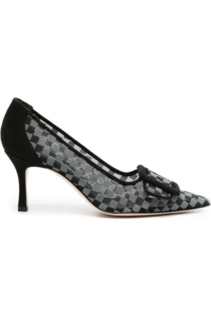 Manolo Blahnik Maysale 70mm checkerboard pumps