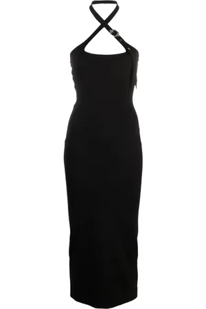The Attico Decorative-buckle halterneck dress