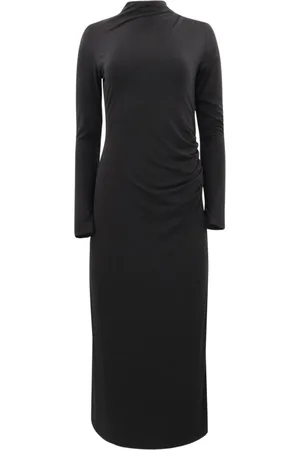Vince Ruched-detail flared midi dress