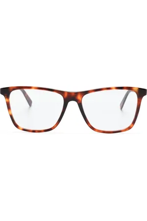 Ermenegildo Zegna Tortoiseshell-effect rectangle-frame glasses