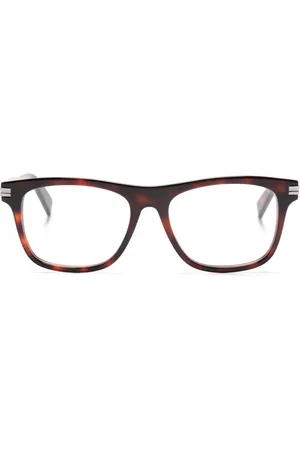 Ermenegildo Zegna Tortoiseshell-effect rectangle-frame glasses