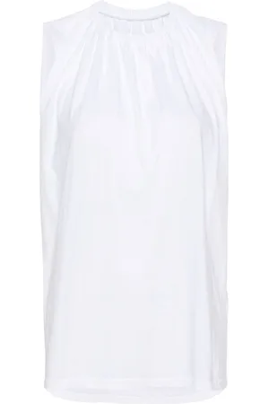 Maison Margiela Gathered-detail cotton tank top