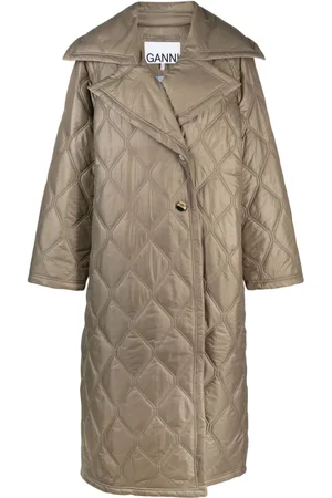Ganni Quilted recycled-shell coat