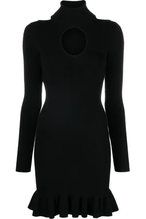 Pinko Love Birds-plaque ribbed-knit minidress