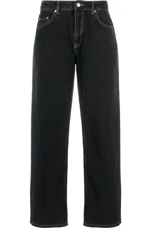 Moschino Contrast-stitching straight-leg jeans