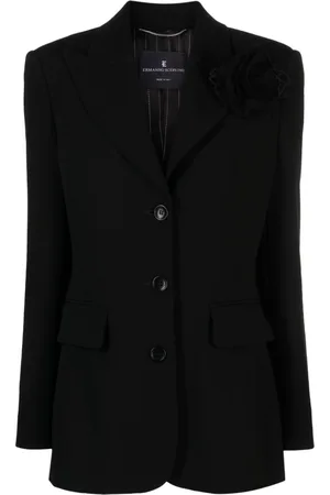 ERMANNO SCERVINO Floral-appliqué single-breasted blazer