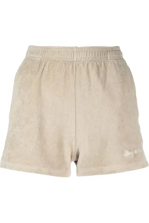 Sporty & Rich Logo-embroidered terry-cloth track shorts