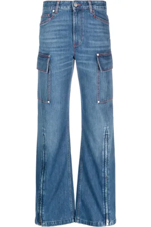 Stella McCartney Ankle-zips wide-leg jeans