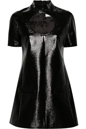 Courrèges Cut-out polished-finish minidress