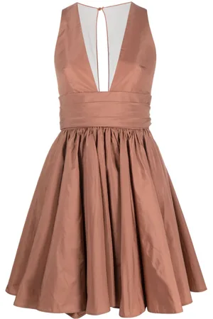 Pinko Ruffle-hem V-neck minidress