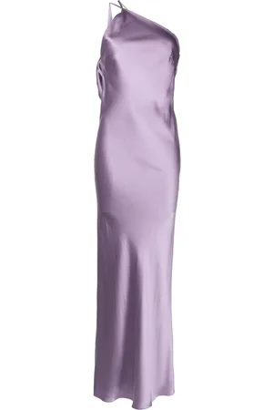 Michelle Mason One-shoulder bias silk gown