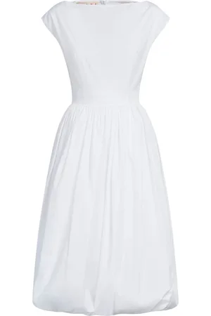 Marni Boat-neck cotton midi dress