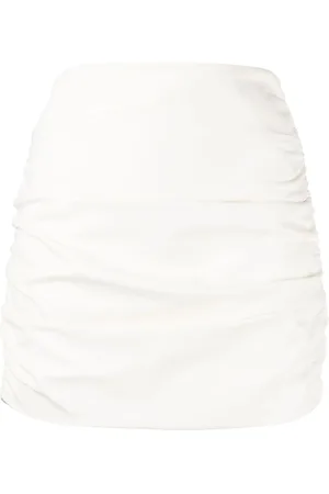 Michelle Mason Ruched leather miniskirt