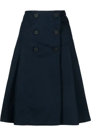 Maison Kitsuné High-waisted pleated wrap skirt