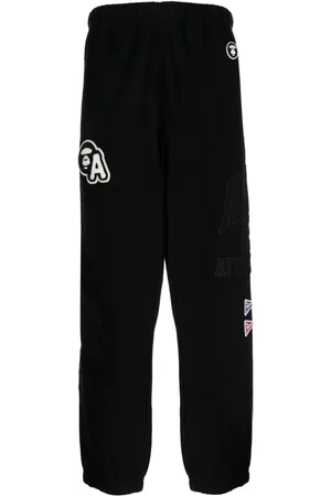 A Bathing Ape Logo-appliqué cotton track pants