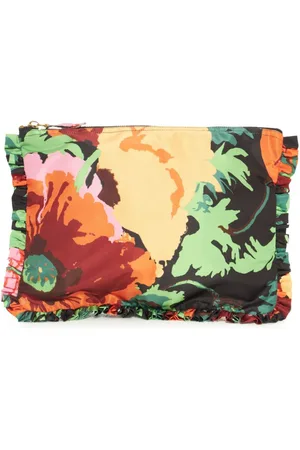 La DoubleJ Floral-print zipped clutch bag