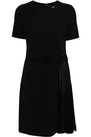 DKNY Short-sleeve pleat-detail minidress