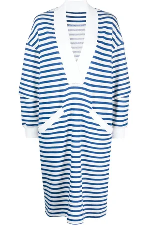 Ioana Ciolacu V-neck striped midi dress