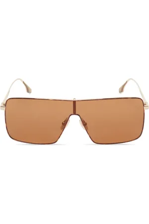 Victoria Beckham Logo-engraved shield-frame sunglasses